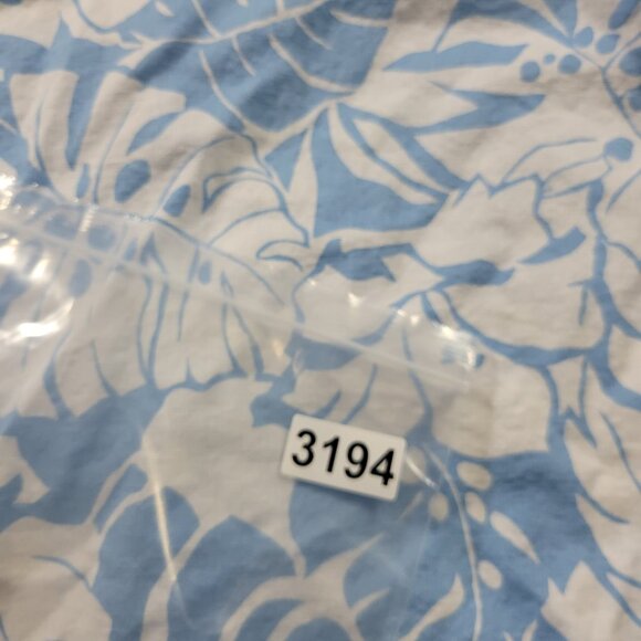 Nautica Shirt Mens Large Blue Floral All Over Print Button Up Beach Cotton - Picture 7 of 7